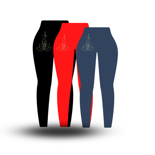 Space Dye Red, Black and Blue Leggings