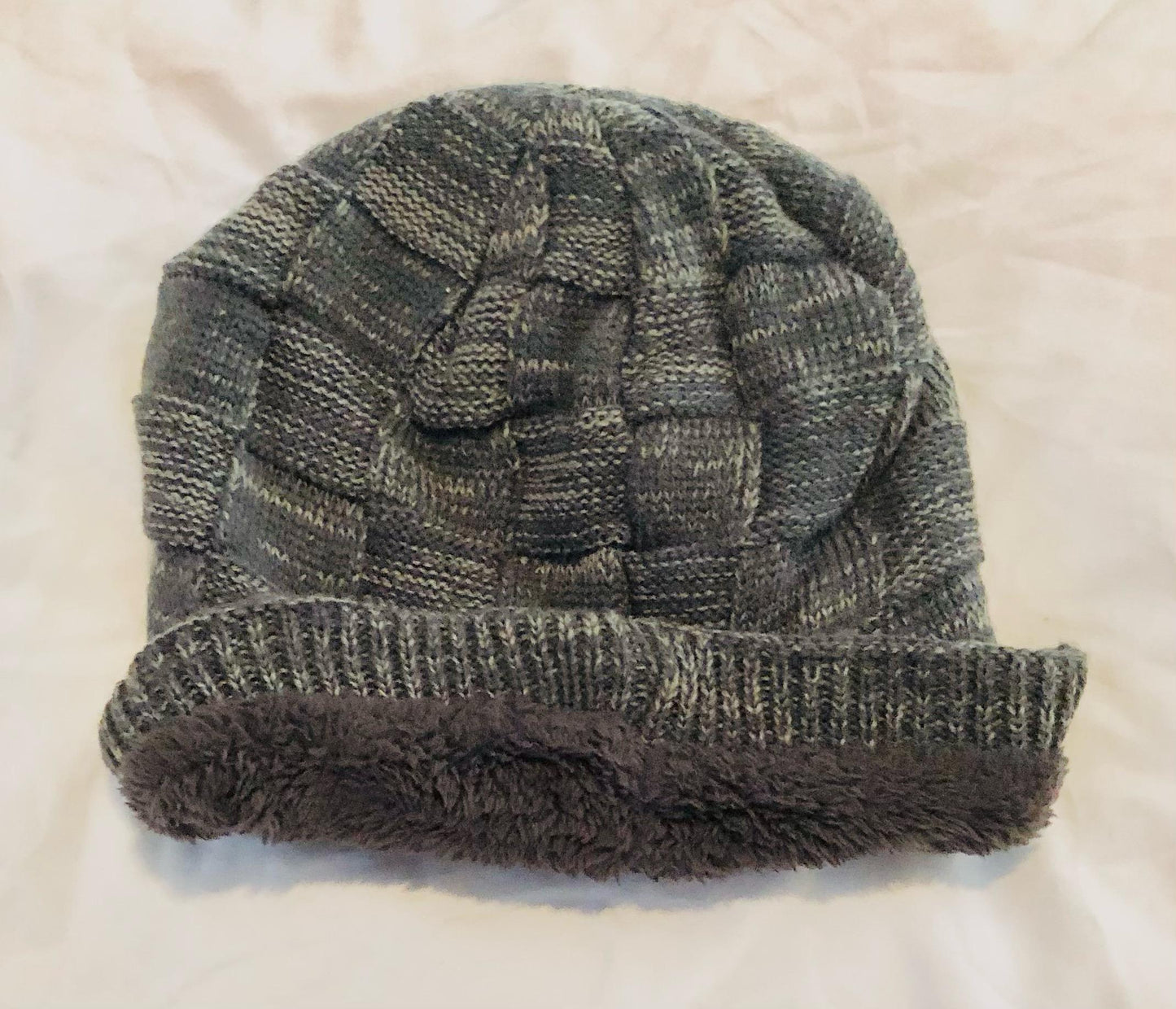 Fuzzy Line Knit Beanie Hats